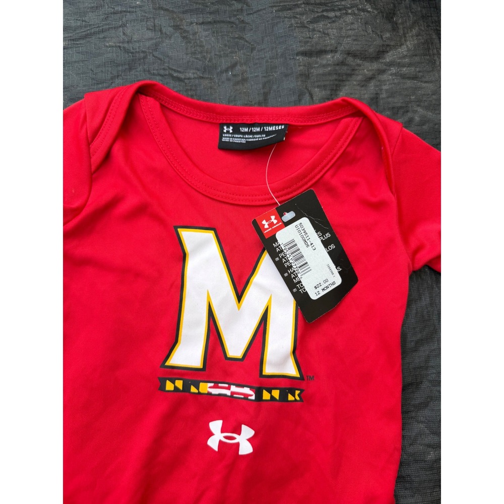 Under Armour Maryland Terrapins Red Baby Bodysuit 12M NCAA U10100MDS-613 - Picture 2 of 2